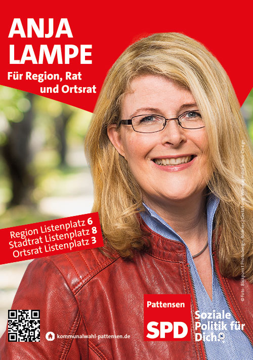 Anja Lampe - Ihre Kandidatin für die Regionsversammlung in der Region Hannover, den Rat der Stadt Pattensen sowie für den Ortsrat Hüpede-Oerie